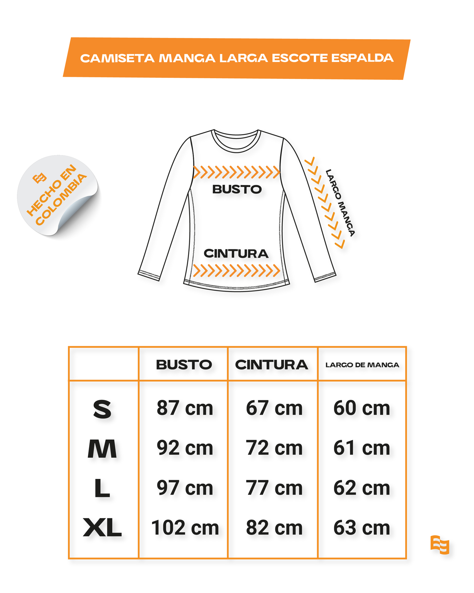Camiseta M/L Escote Espalda Negro
