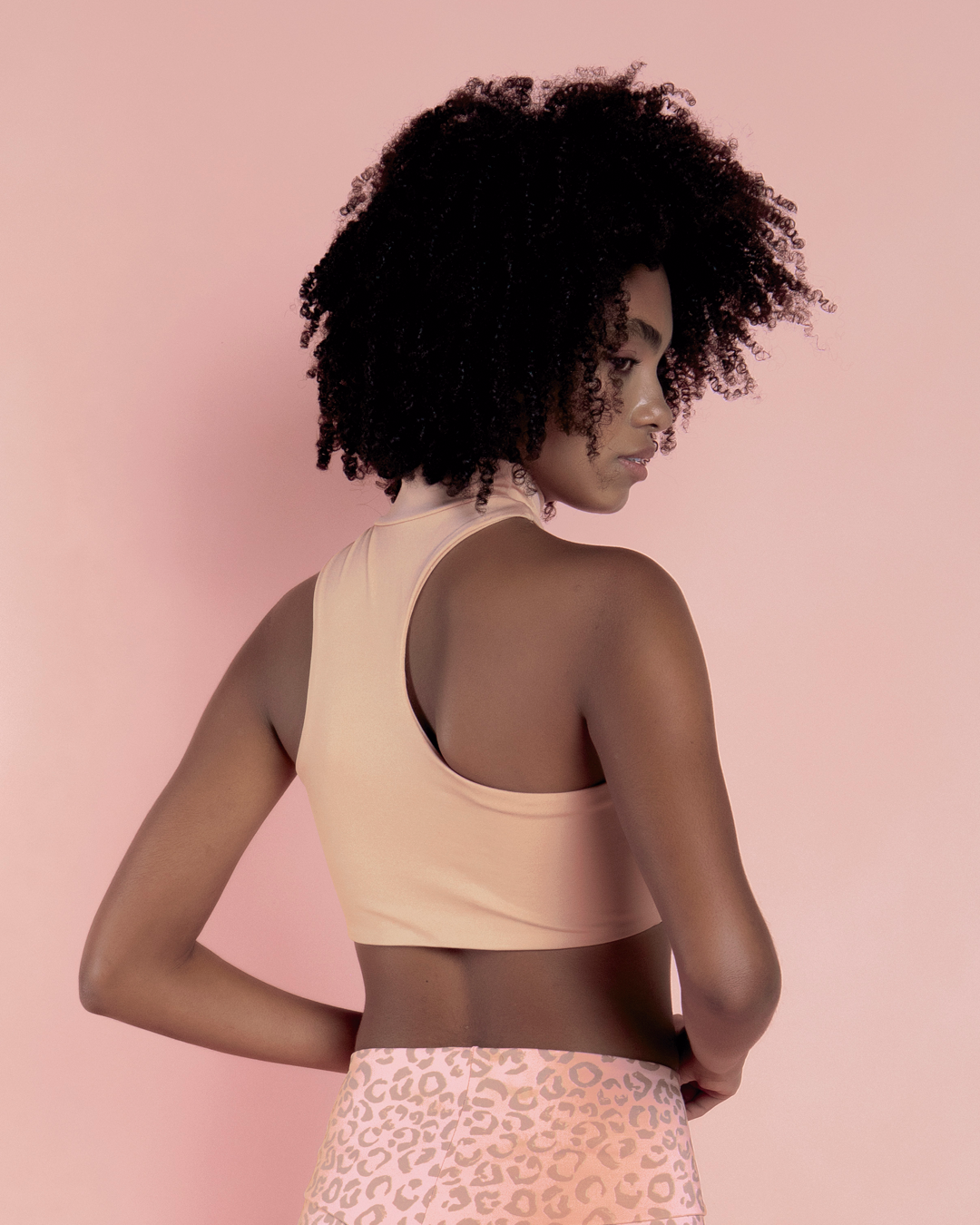 Top Cuello Tortuga Asimétrico Peach