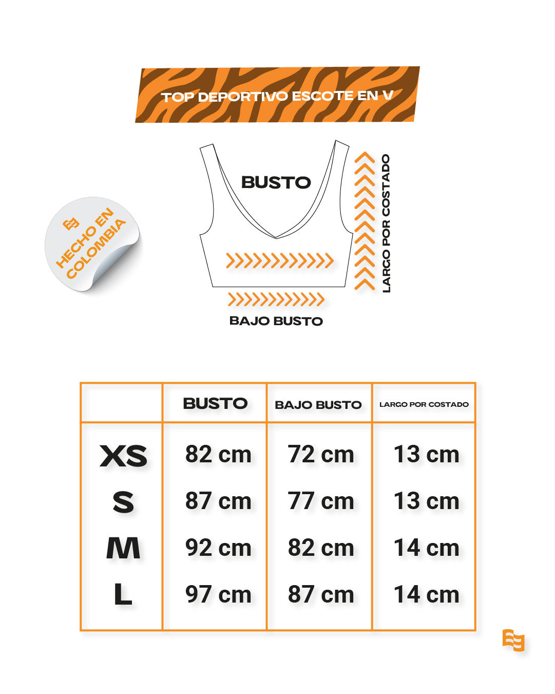Tallas de top deportivo outlet