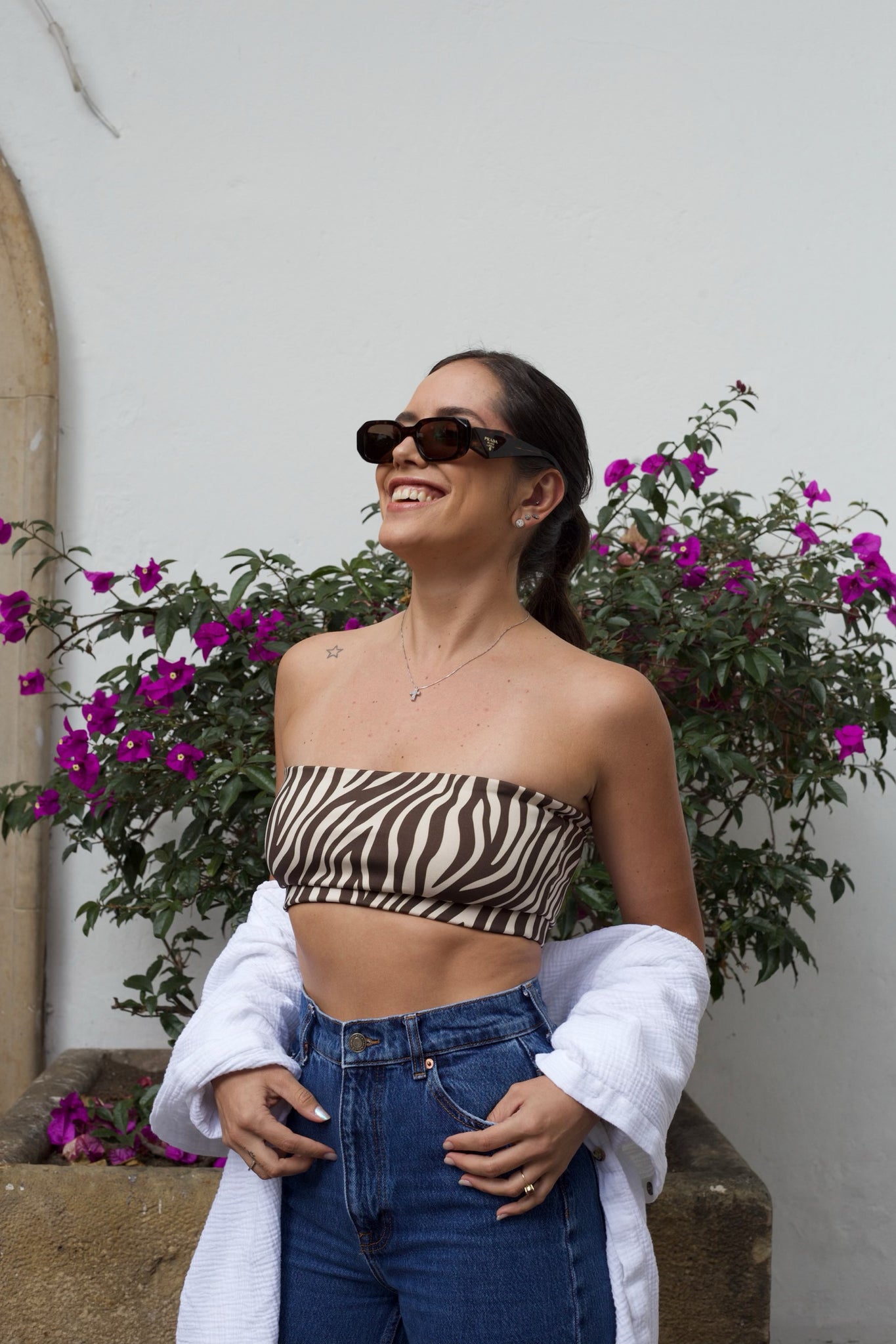 Strapless Zebra Coffee Cream